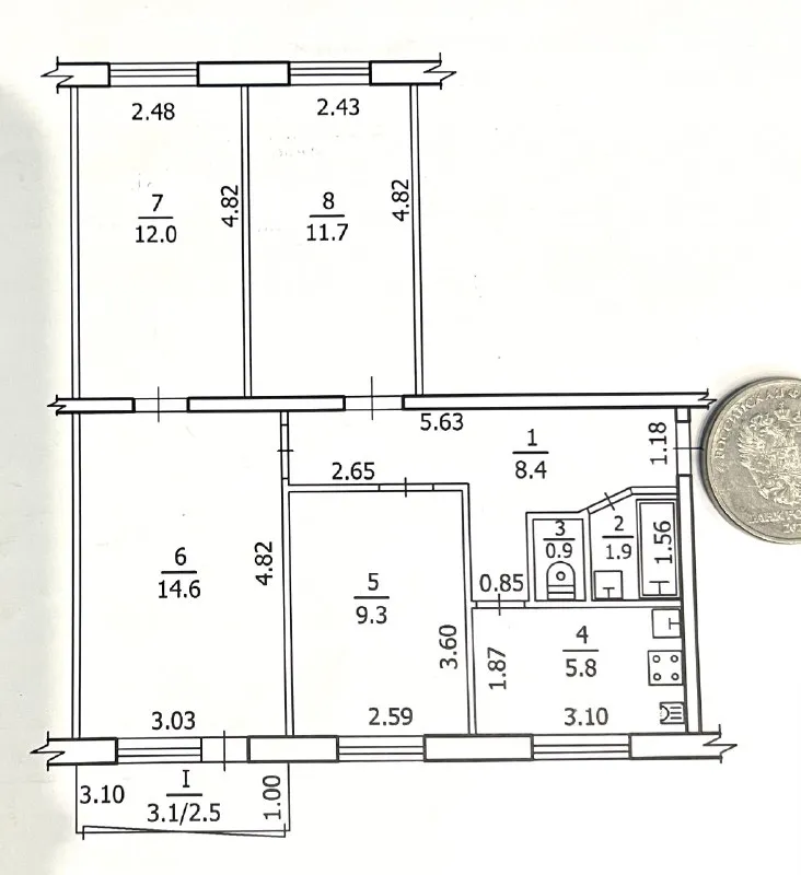 Продам 4-х ком. Квартиру 3/5 с автоном. Отопл. Кв. Волкова общ. Пл.67 кв. М. Состояние жилое. Двухконтурный котёл. Документы готовы. Все выписаны. Цена 5,6 млн. +79591630785 - фотография - 10