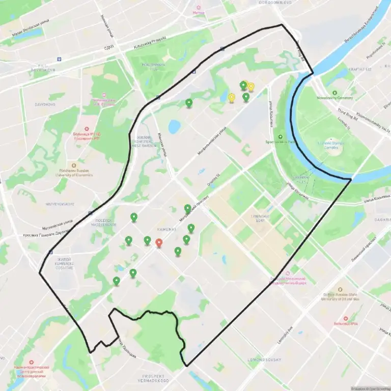 Район раменки
⭐️ 4.16

💚 Люди, 4.61
💚 Чистота, 4.51
💚 Освещение, 4.19
💚 Воздух, 4.37
💚 Шум, 4.31
💚 Парки и скверы, 4.70
💚 Дорожки и тротуары, 4.27
💚 Детские площадки, 4.35
💛 Спортивные площадки, 3.69
💚 Выгул собак, 4.08
💛 Спортзалы, 3.77
💚 Клиники, 4.12
❤️ Культура и искусство, 2.68
❤️ Развлечения, 2.61
💚 Парковка, 4.11

Спальный, 88%
Богатый, 75%
Студенческий, 38%
Айтишный, 19%

Добавить оценку анонимно
Смотреть другие районы - фотография - 1